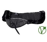 Rhinegold Luxe - Media Almohadilla con Forro de Piel, Color Negro y Negro