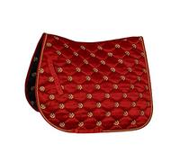 Rhinegold Unisex's 415-F-RED Lucky Clover - Almohadilla para Silla de Montar (satén), Color Rojo
