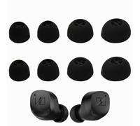 Rhinenet Almohadillas compatibles con Sennheiser Momentum 3 de repuesto de silicona suave de gel antideslizante, lavable con aislamiento de ruido, ajuste en la funda de carga, 4 pares, color negro
