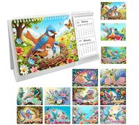 Rhinestone Art Calendar - 2027-2028 Monthly Handmade Journal, Desk Decor Calendar Kit, DIY Rhinestone Painting Schedule Book | For Women Holiday Birthday Party Vacation Travel Office Home School