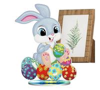 Rhinestone Art, Easter Bunny Egg, Spring Easter Gem Painting Craft, Easter Craft Ornaments, Home Centerpiece for Living Room, Study Easter Decoration, Rhinestone Easter Bunny Art, Bunny Egg Art
