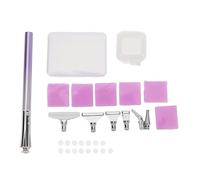 Rhinestone Art Painting Pen Set 6 Clay 5D Screw Thread Tip Stainless Steel Rhinestone Paint Tool Set for Jewelry Making Nail Art Embroidery (Purple)