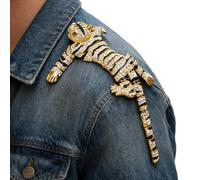 Rhinestone Brooch 26×6cm, Elegant Vintage Fashion Accessory, Women’s Jewelry Shoulder Epaulette for Jacket, Dress, Costume, Cosplay, Wedding, Birthday, Party, Daily