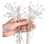 Rhinestone Butterfly Fringe Hairpin For Women Fairy Temperament Sweet Princess Hair Clip Bride Accessories