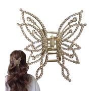 Rhinestone Butterfly Hair Clips, Sparkly Hair Claw Jaw Clips, Elegant Hair Accessories For Teens, Strong Hold Claw Clips For Styling, Decorative Buttrendy Glitter Rhinestone Bling Headwear For Wedding