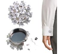 Rhinestone Button Cover, Floral Cufflink Accessories, Detachable Metal Button Clips, Wedding Party Formal Wear, Casual Daily Outfit, Shirt Jacket Dress Decor for Weddings Parties 2.5cm