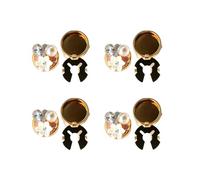 Rhinestone Button Covers - 4 Pieces Pearl Rhinestone Coat Decoration,Suit Decor Cufflinks - for Women Girls Ladies Wives Sewers Tailors Artists Wedding Holiday Coats Skirts Suits Party