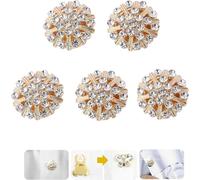 Rhinestone Button Covers, Crystal Buttons for Clothing, Detachable Shirt Button Clips Buttons for Jewelry, Button Snaps with Pliers Press for Dress Suit Tux Shirt (B)