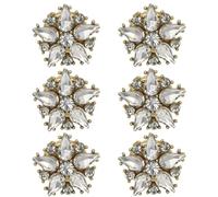 Rhinestone Button Covers - Destachable Shirt Cufflinks Covers Buttons | Jewelry Sleeve Cufflinks Cover | 6X Buttons Jewelry | Sleeve Cufflinks for Weddings, Meetings, Parties