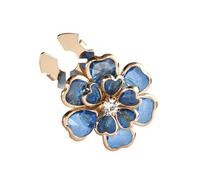 Rhinestone Button Covers - Flower Cufflink Style Shirt Accessory, Sparkling Crystal Design, Clip On Closure | Decorative Jewelry Accent For Suit Blouse Dress Business Wedding Party Work Sewing