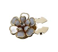 Rhinestone Button Covers - Flower Cufflink Style Shirt Accessory, Sparkling Crystal Design, Clip On Closure | Decorative Jewelry Accent For Suit Blouse Dress Business Wedding Party Work Sewing