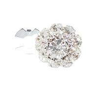 Rhinestone Buttons For Clothing - Crystal Flower Embellishments, Sew-On Fasteners, Decorative Jewelry Grade Accents, Silver Tone Metal Base, Crafting Flower Charms, Elegant Garment Decor | 10