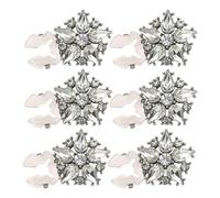 Rhinestone Buttons - Rhinestone Button Covers | Button Covers for Shirts | 6PCS Rhinestones Buttons for Women | Flatback Flower Crystal Button Rhinestones | Fashion No Sew Button Clip for Men Women