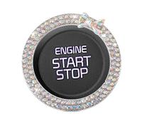 Rhinestone Car Engine Start Decoration Ring - Crystal Push Button Ignition Trim, Bling Key Starter Decals | Sparkling Interior Accessories, Universal Auto Modification Ornament Gadgets