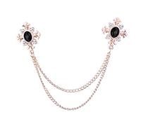 Rhinestone Cross Tassel Chain Brooch Women Men Lapel Pin Badge Fashion Vintage Clothes Decor Shirt Collar Corsage Made in China