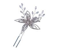 Rhinestone Crystal Hairpin Silver Color Flower Leaf Hair Pin Clip For Women Party Bridal Wedding Accessories Jewelry