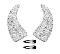 Rhinestone Devil Horn Hair Clips - Magnetic Halloween Costume Hair Accessor