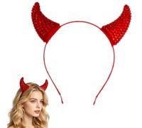 Rhinestone Devil Horn Hair Clips, Sparkly Bull Horn Headpiece with Snap Clips, Lightweight Comfortable Halloween Party Barrettes for Cosplay,Costume Accessories