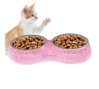 Rhinestone Dog Bowl, Stainless Steel Bling Pet Food Bowl, Dog Bowls Bling