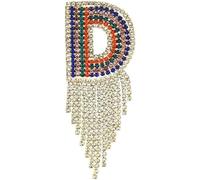 Rhinestone English Letter Tassel Brooches for Women Unisex Sparking Party Office Brooch Pins Gifts brooches for Women