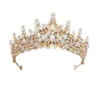 Rhinestone European Bridal Crown - Princess Dress & Photography Headband Accessory, One Size, Madera de agar, Sin gemas.