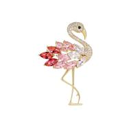 Rhinestone Flamingo Pin Pin de solapa para las mujeres moda cristal delicado animal broche de solapa elegante vestido accesorios joyería corpiño para sombrero bolsa traje corbata boda, conventionnel