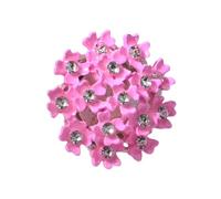 Rhinestone Floral Cufflinks - Button Cover Jewelry Set, Elegant Style Shirt Accessories, Fashion Detail with Metal Detachable Design, Outfit Accent with 3D Flower Look, Dress Decor for Wedding Party U