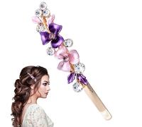 Rhinestone Flower Hair Clip Alloy Small Floral Barrette Accessories For Girls Elegant Vintage Style Hairpin Travel Outing Beach Wedding Dance Party Decorative Secure Grip Lightweight Fashion Ornament