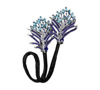 Rhinestone Flower Hair Clips - French Twist Bun Hairstyle Shaper | Elegant Long Bun Maker Clips for Home Dorm Travel Hotel School Office Parties Weddings and Everyday Styling Accessories