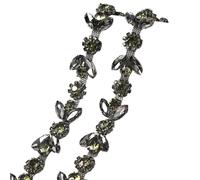 Rhinestone Glass Crystal Flower Chain Mix Color Bridal Trim Sew On Clothes Applique Ribbon DIY Bags Shoes Garment Accessory(Style 14 1.9cm width,1 meter)