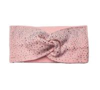 Rhinestone Hair Bands Cotton Yoga Headbands Front Cross Headwrap Women Headpiece Turban Headwear(G pink)