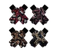 Rhinestone Hair Clips - Sin deslizamiento Styling Grip, Lightweight Rhinestone Barrettes | 8 piezas Rhinestones Hair Accessories for Work Travel Dating Makeup Holidays Christmas Home Family Salon