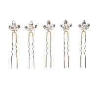 Rhinestone Hair Pins White Vintage Sparkling Lightweight Bridal Wedding Hair Accessories for Women Girls Parties Dances Proms Dinners Special Events 5pcs