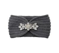 Rhinestone Headband Elastic Ear Warmer Knitted Headwrap Turban Wide Brim Headwear For Women Girl Winter Hair Accessories(Color-08)