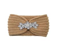 Rhinestone Headband Elastic Ear Warmer Knitted Headwrap Turban Wide Brim Headwear For Women Girl Winter Hair Accessories(Color-07)