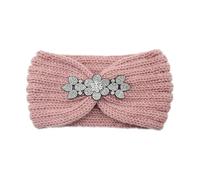 Rhinestone Headband Elastic Ear Warmer Knitted Headwrap Turban Wide Brim Headwear For Women Girl Winter Hair Accessories(Color-04)