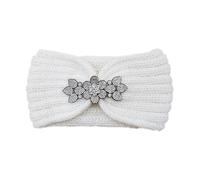 Rhinestone Headband Elastic Ear Warmer Knitted Headwrap Turban Wide Brim Headwear For Women Girl Winter Hair Accessories(Color-02)