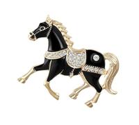 Rhinestone Horse Brooches, Vintage Alloy Animal Pin with 1.73x1.46 pulgadas Sparkling Design, Elegant Clothing Accessory, for Men Women Youth Teens Family Friends, Silver, Se référer au descriptif