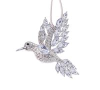 Rhinestone Hummingbird Ornament - Christmas Pendant Decor, Sparkling Metal Bird Charm | Rhinestone Hummingbird for Tree, Window, Yard, Outdoor for Mom, Women, Grandma, Birthday