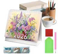 Rhinestone Painting Calendars 2026, Tabletop Planner Calendar, 12-Month Schedule Planner For Adults Teens Beginners Artists Teachers Holiday Birthday Home Office Bedroom Desk Bedside