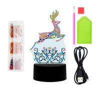 Rhinestone Painting Night Lamp - DIY LED Crystal Art Drawing Kit With Sparkling Stones, Portable Creative Night Light For Bedroom Desk | Craft Activity Gift For Girls Children Arts Crafts Hobby Learni