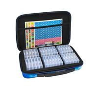 Rhinestone Painting Storage, 32 Grid Gems Organizer Case, Labels, Craft Box | Gem Stone Sorting Container for DIY Projects, Divided Holder for Small Pieces | Numbered Compartments, Label Cards