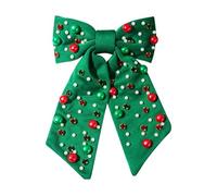 Rhinestone Pearl Bow Barrette - Festive Hair Clip For Women, Hair Barrettes For Women For Christmas | Party Holiday Celebration Festive Event, Parties Family Themed Apparel Matching, 70g