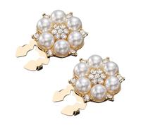 Rhinestone Pearl Jewelry, Decorative Button Covers 2.4cm, Flower Shape Clip Button for Women, Wedding, Business, Daily Party Decoration, Crafting