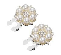 Rhinestone Pearl Jewelry, Decorative Button Covers 2.4cm, Flower Shape Clip Button for Women, Wedding, Business, Daily Party Decoration, Crafting