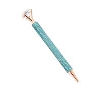 Rhinestone Pen - Sparkly Crystal Bling Ballpoint Writing Pen with Large Gem Press Down Tip Elegant Diamond Studded Metal Pens for Women Girls Teachers Nurses