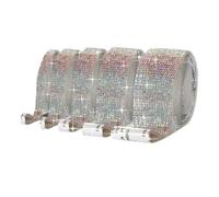 Rhinestone Ribbon Cinta DIY pegatina diamantes de imitación manualidades coche teléfono autoadhesivo cristal Diamante para Manualidades de Costura Ropa(Colorful,XXL 2.7CM)