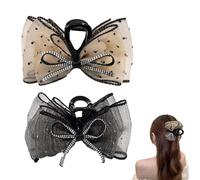 Rhinestone Sparkling Bowknot Hair Clips, Bow Hair Clips Rhinestone Bowknot Clips, Bowknot Hair Claw Clips Strong Hold Hair Barrettes, Hair Accessories Gifts for Women and Girls (C-2PCS)