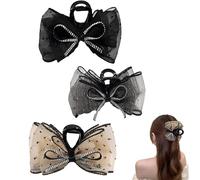 Rhinestone Sparkling Bowknot Hair Clips, Bow Hair Clips Rhinestone Bowknot Clips, Bowknot Hair Claw Clips Strong Hold Hair Barrettes, Hair Accessories Gifts for Women and Girls (Mix-3PCS)
