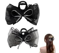 Rhinestone Sparkling Bowknot Hair Clips, Bow Hair Clips Rhinestone Bowknot Clips, Bowknot Hair Claw Clips Strong Hold Hair Barrettes, Hair Accessories Gifts for Women and Girls (A-2PCS)